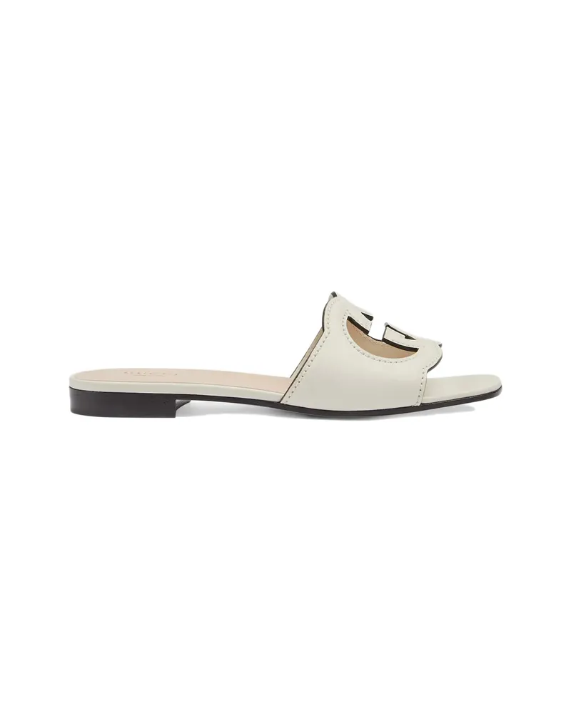 Gucci Interlocking G Mules White