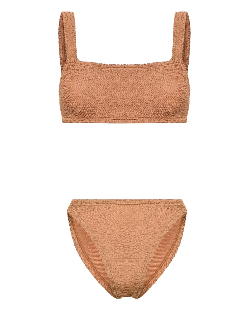 Hunza G Xandra Crinkle-effect Bikini Neutrals