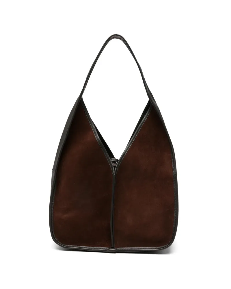 HEREU Calella Suede Shoulder Bag Brown
