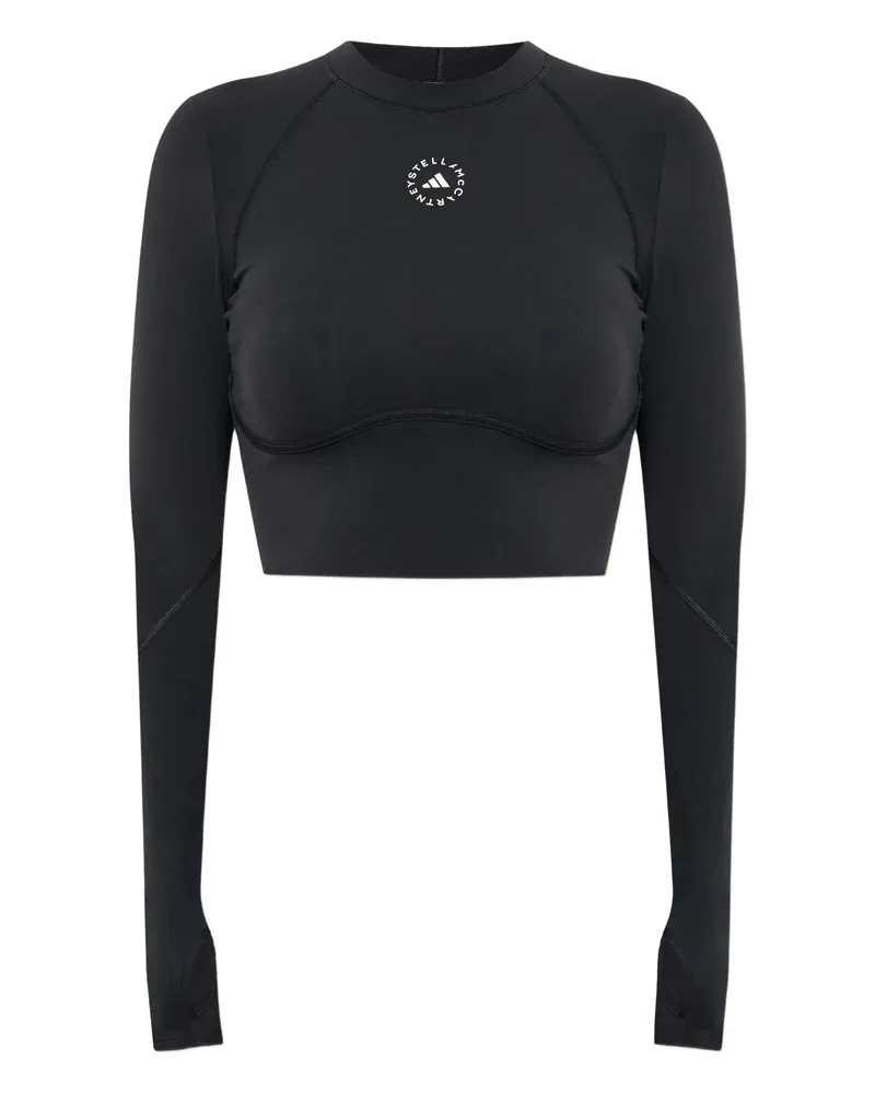 adidas Logo-detail Long-sleeve Top Black