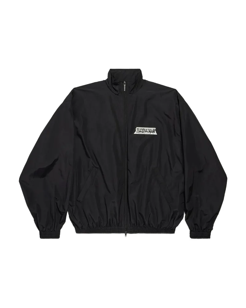 Balenciaga Masking Tape Logo Zip Jacket Black