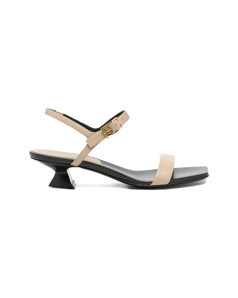 Sergio Rossi Square-toe Buckle-fastening Sandals Neutrals