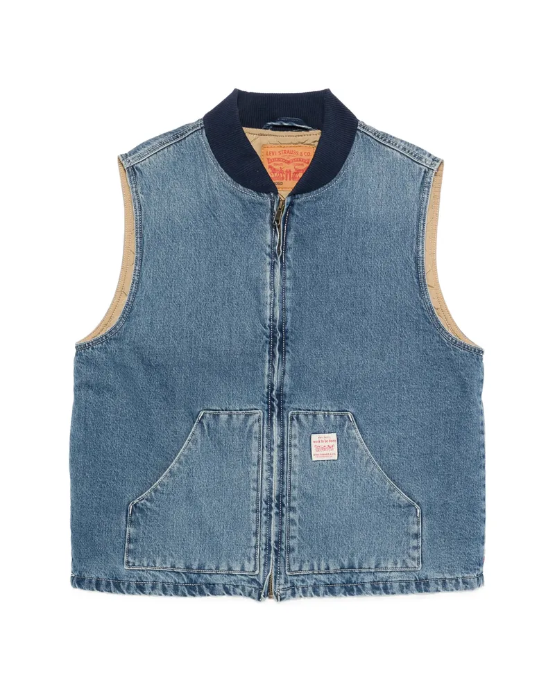 Levi's Zip-up Sleeveless Gilet Blue