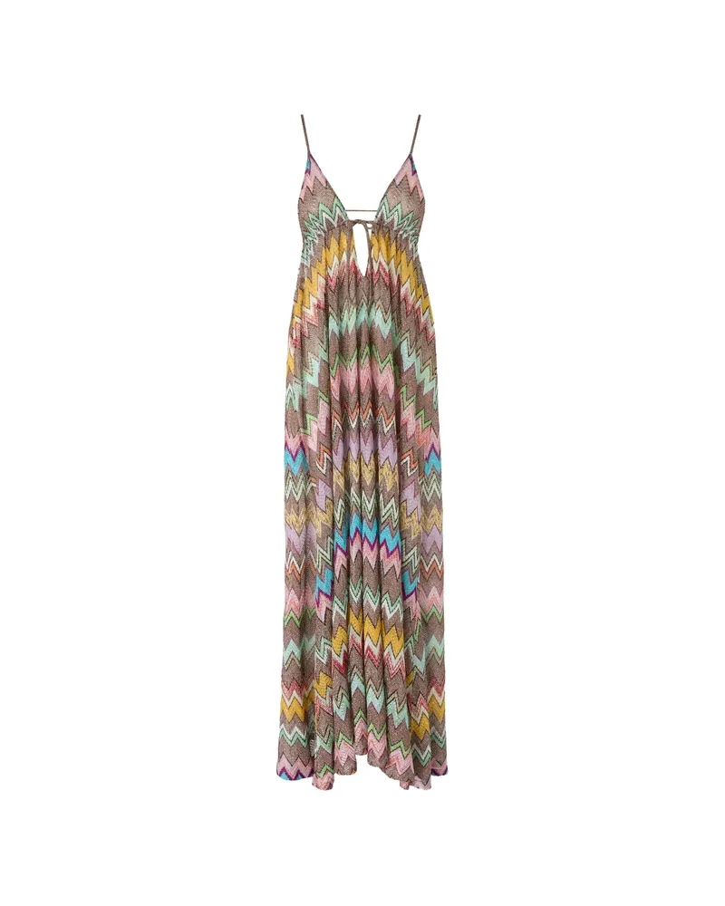 Missoni V-neck Maxi Dress Brown
