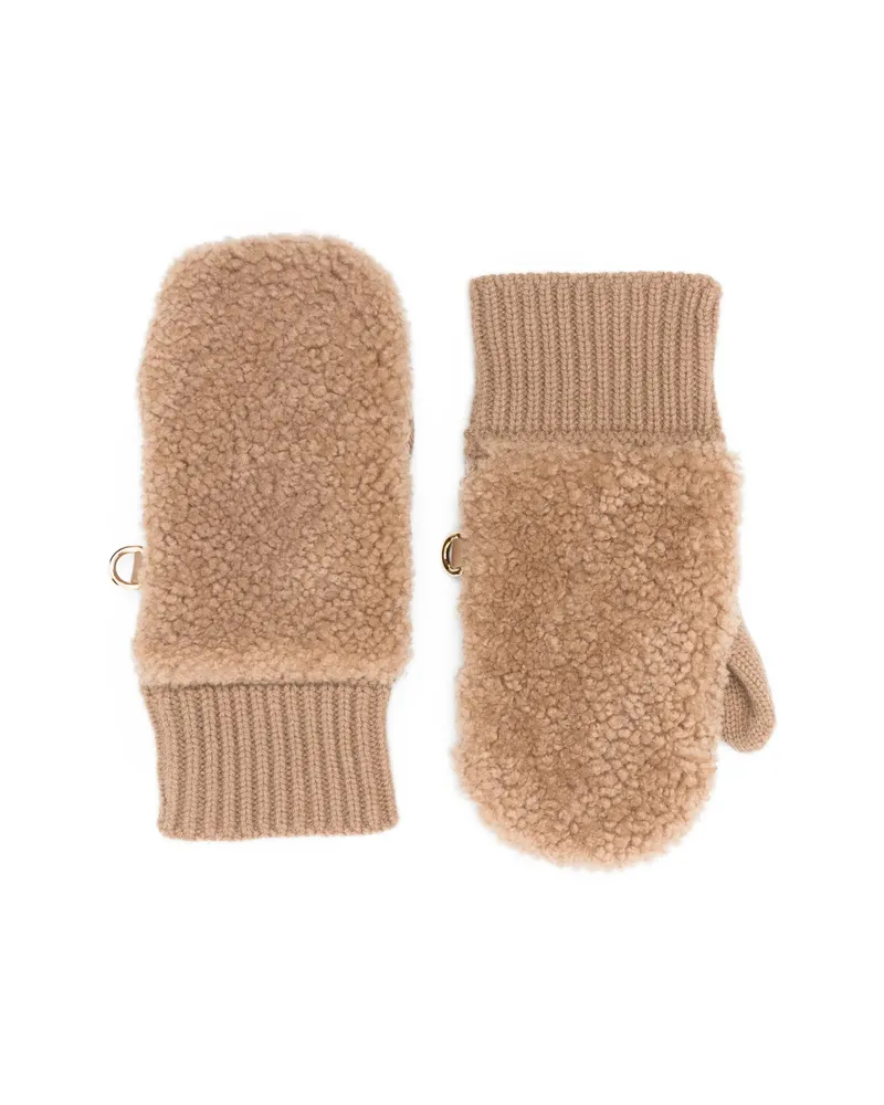 Miu Miu Shearling Gloves Neutrals