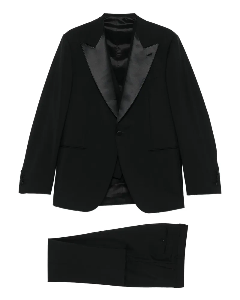 Caruso Shawl-lapel Single-breasted Suit (set Of Three Black