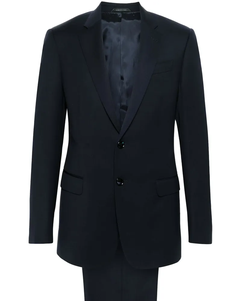 Giorgio Armani Single-breasted Virgin-wool Suit Blue