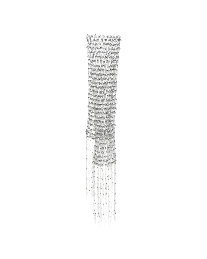 Dries van Noten Beaded Scarf Silver