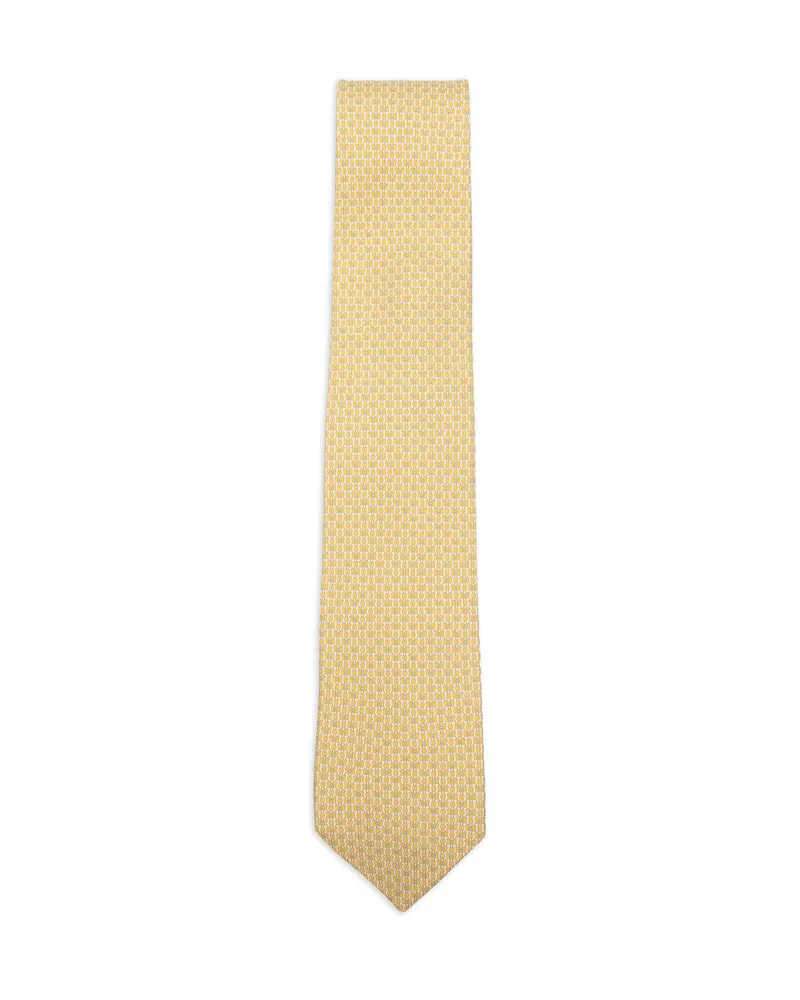 Ferragamo Patterned Tie Yellow