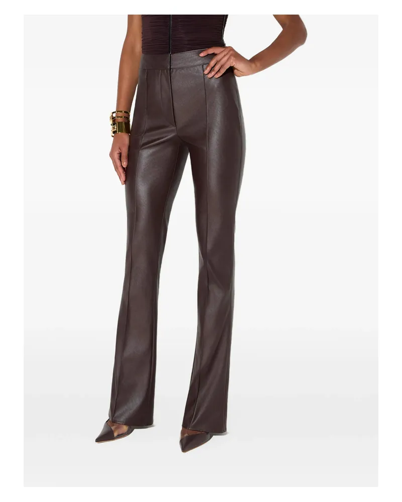 Elisabetta Franchi Trousers With Ribbing Brown