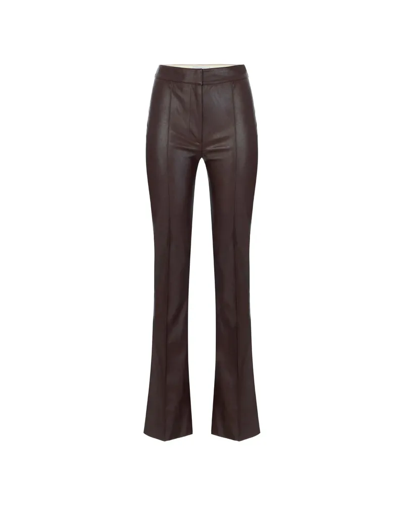 Elisabetta Franchi Trousers With Ribbing Brown