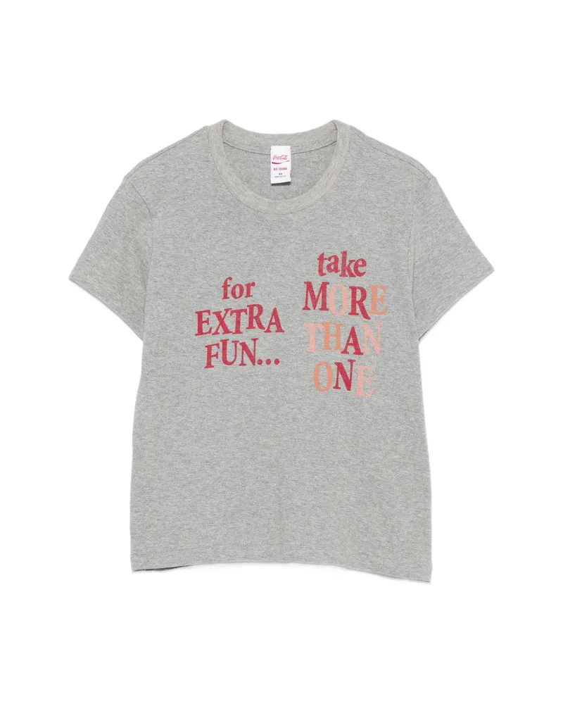 RE/DONE X Coca Cola Slogan-print T-shirt Grey