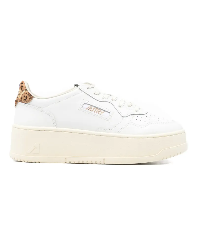 AUTRY Medalist Platform Leopard-panel Sneakers White