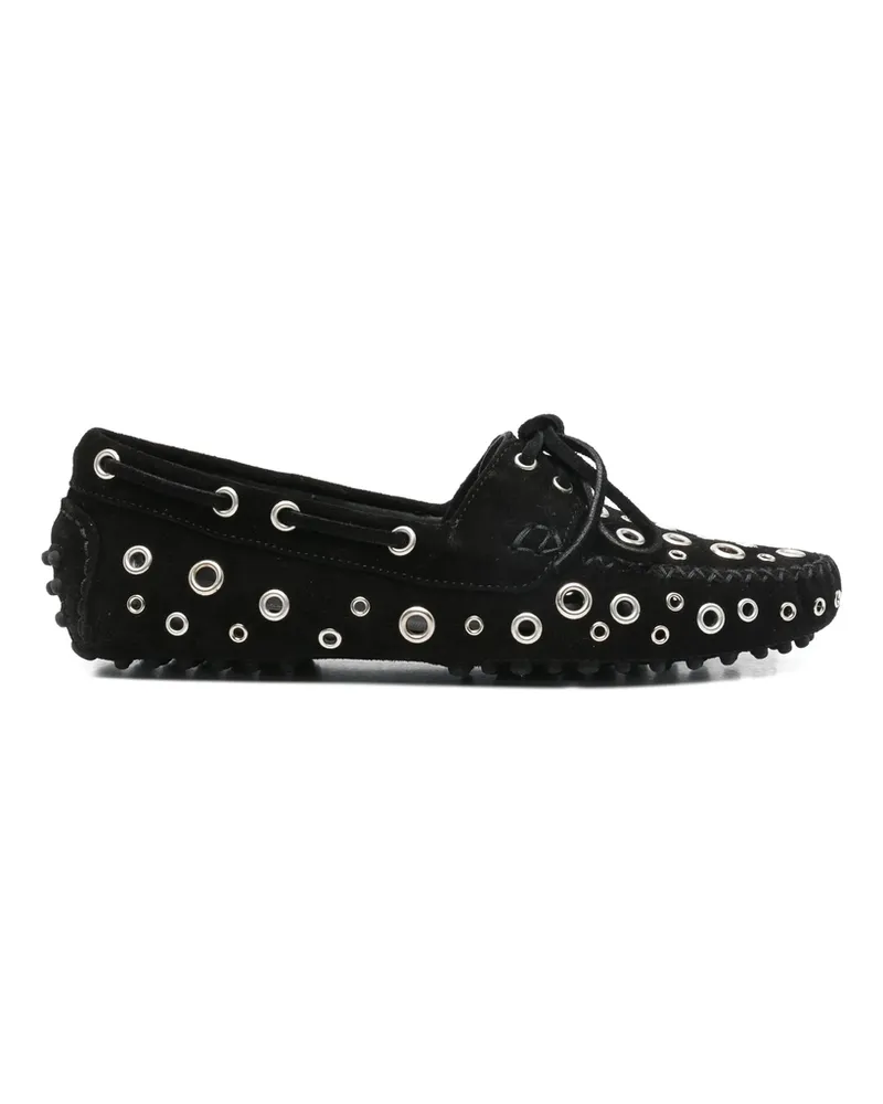 GIMAGUAS Eyelets Lace-up Loafers Black