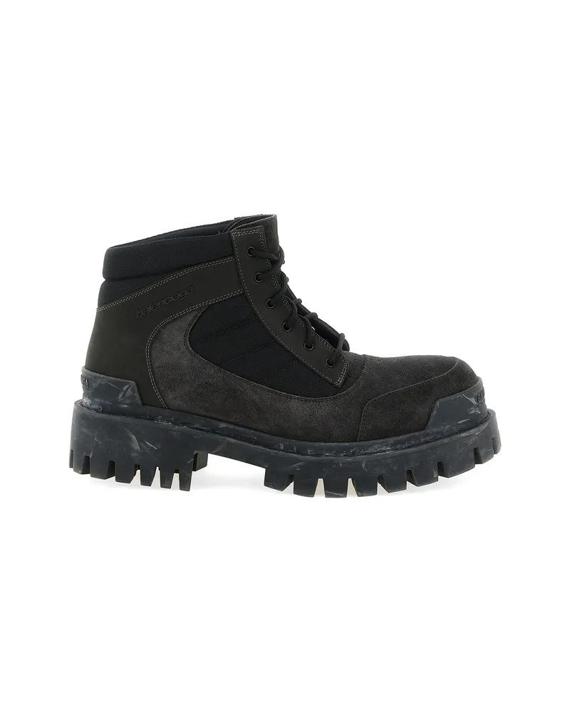 Balenciaga Combat Strike Low Boots In Brown/black Grey