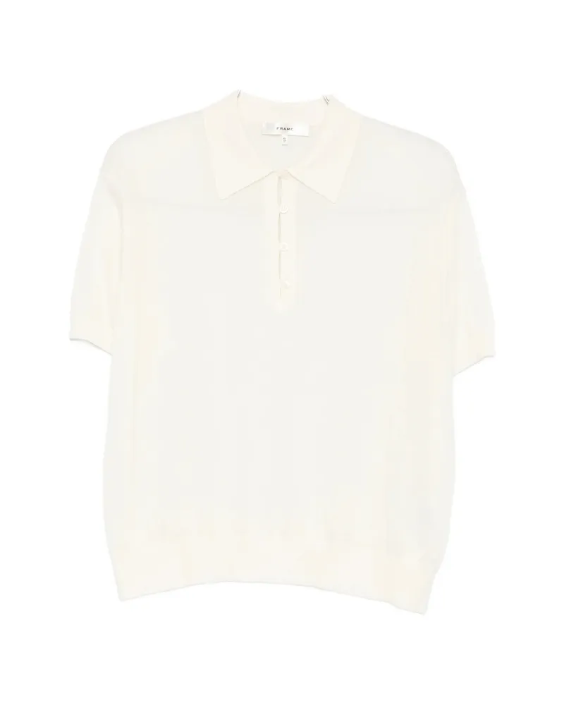 Frame Denim Short-sleeve Polo Top Neutrals