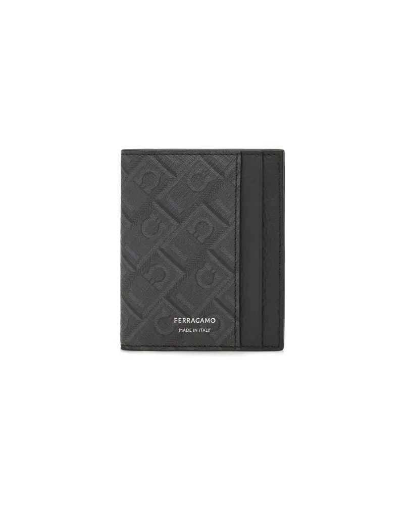 Ferragamo Monogram Card Holder Black