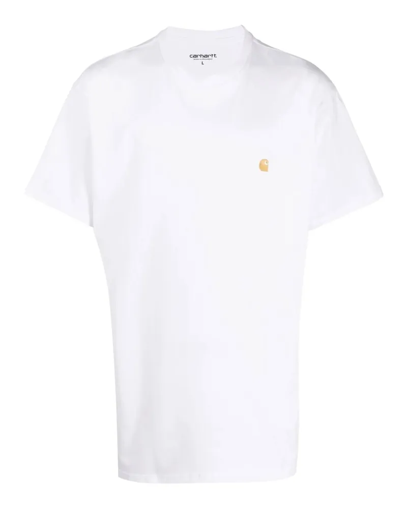 Carhartt WIP Chase Logo-embroidered Cotton T-shirt White