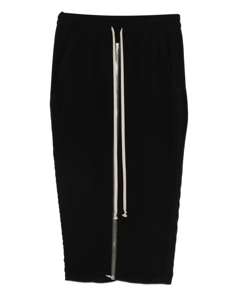 Rick Owens Drawstring Zip Midi Skirt Black