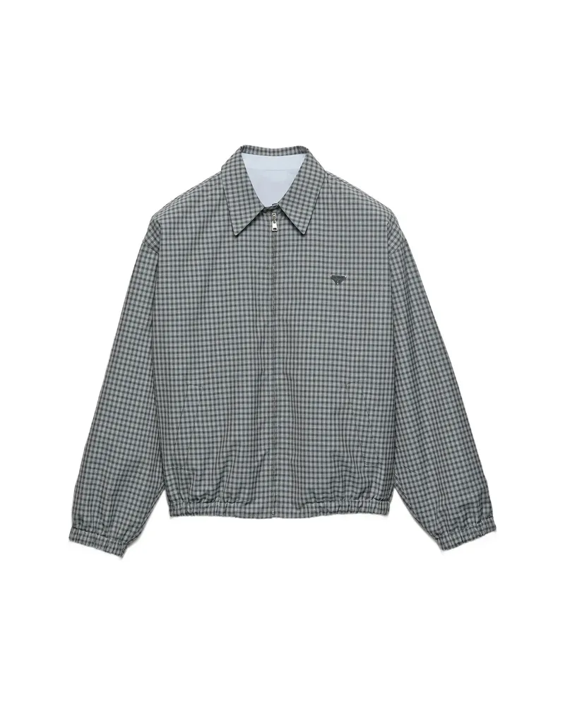 Prada Check-pattern Zip-fastening Jacket Grey