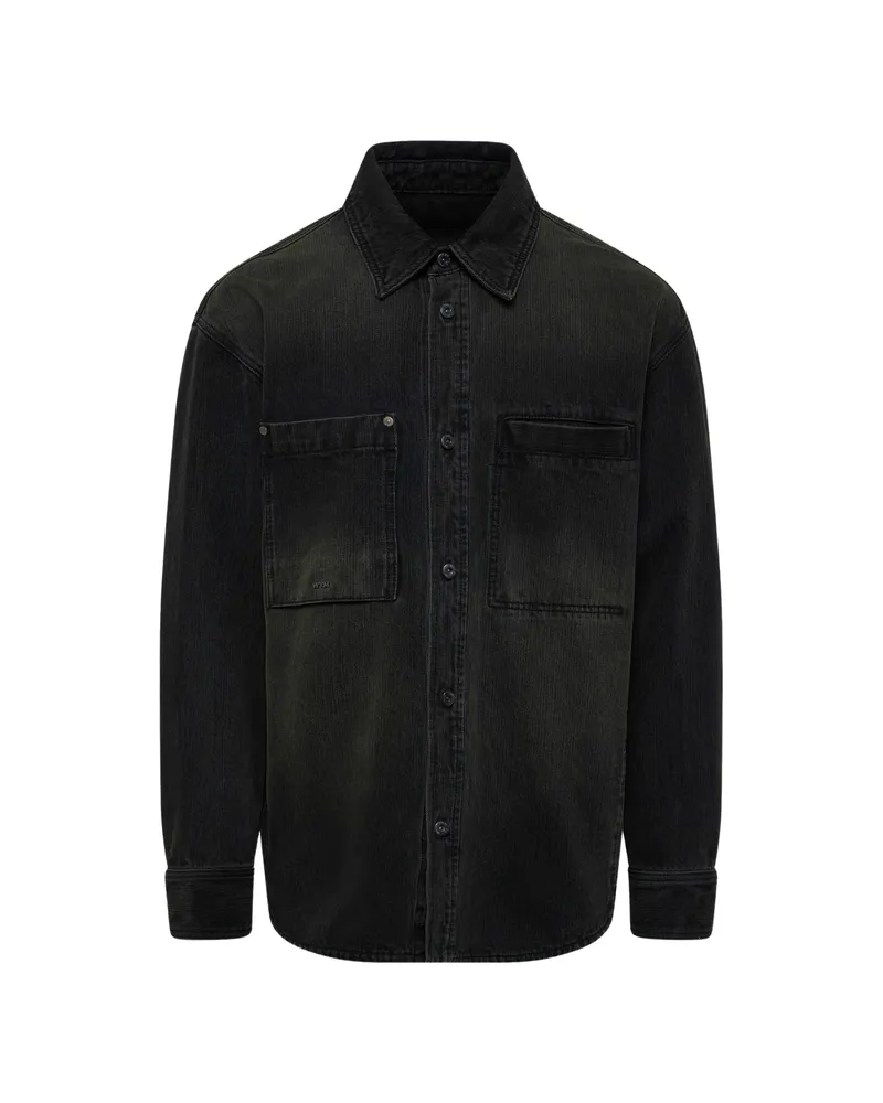 Wooyoungmi Washed Denim Shirt Grey