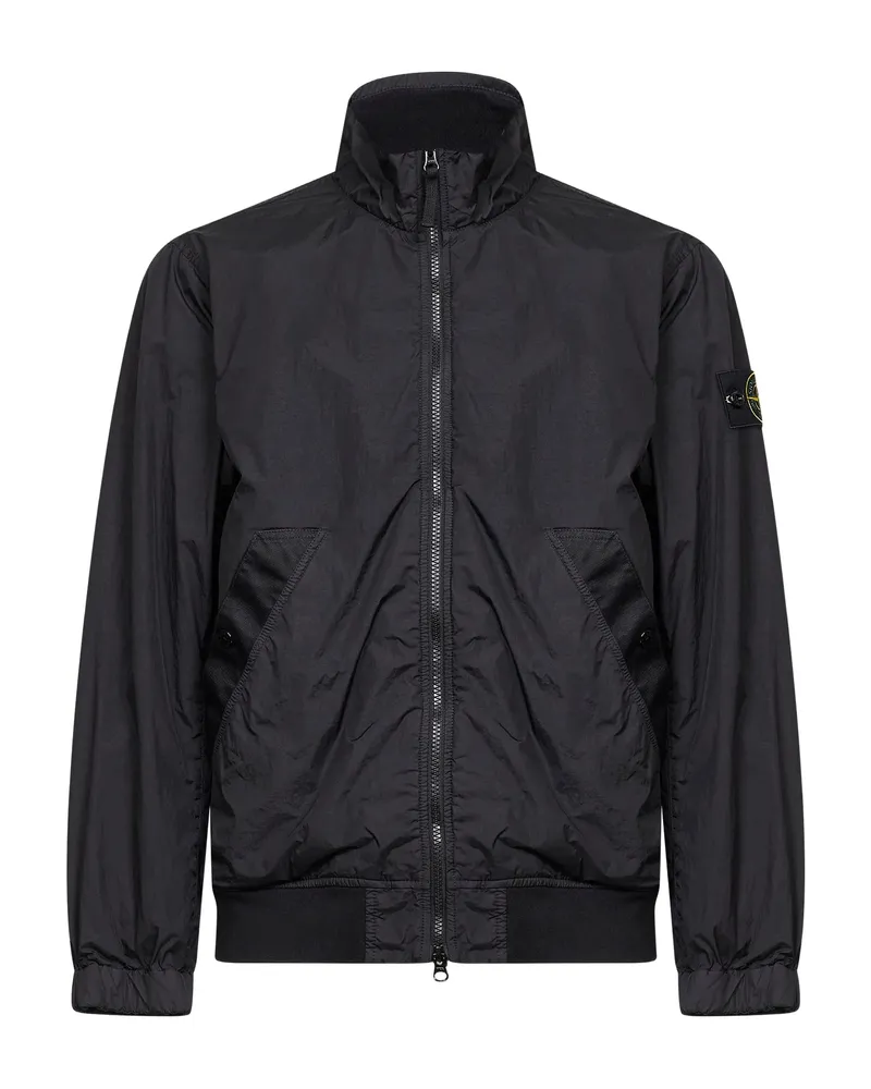 Stone Island Ribbed-trim Badge Jacket Black