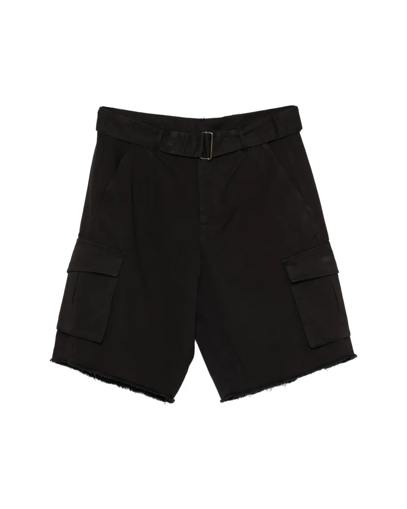 Laneus Belted Pocket Cargo Shorts Black