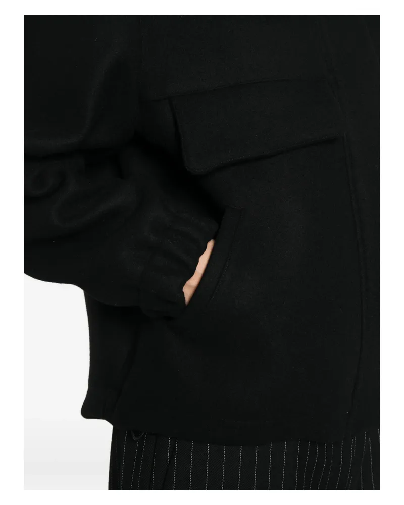 TELA Hooded Zip-up Jacket Black