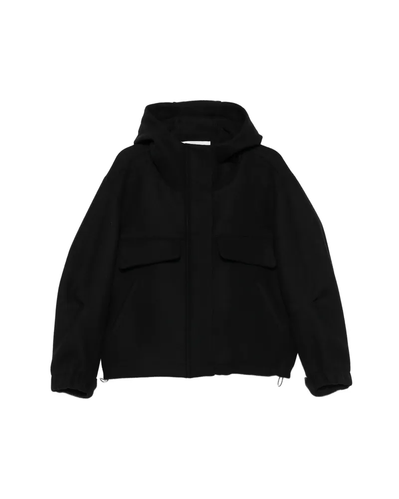 TELA Hooded Zip-up Jacket Black