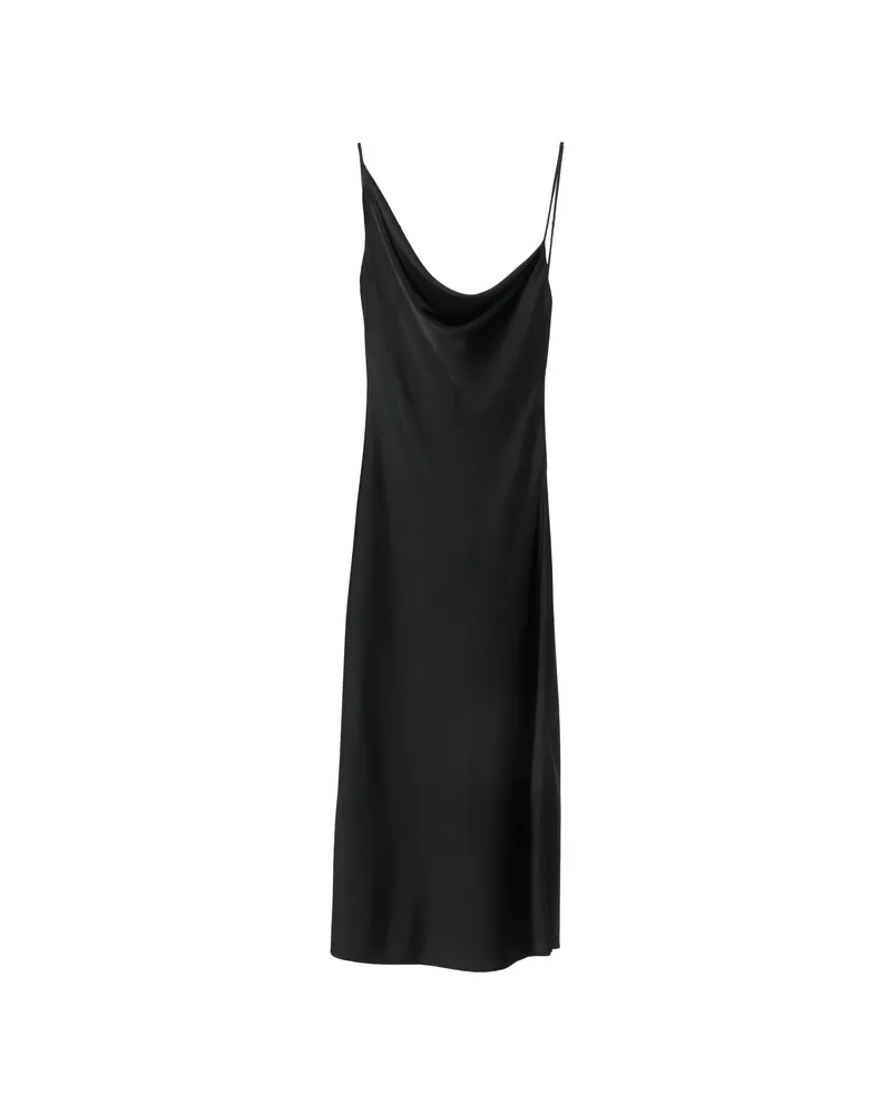 Stella McCartney Asymmetric Cowl-neck Midi Dress Black