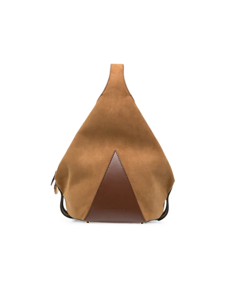 Stella McCartney Small Appaloosa Logo-charm Suede-effect Tote Bag Brown