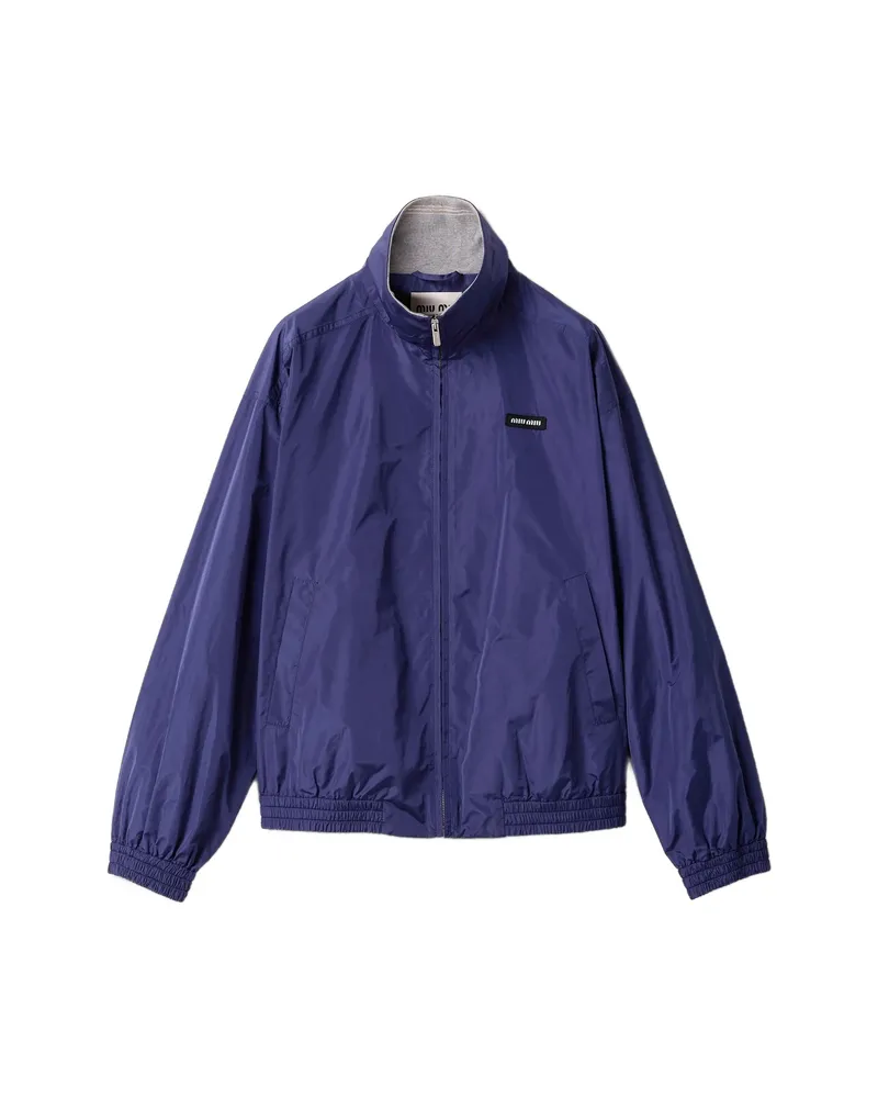 Miu Miu High-neck Oversized Jacket Blue