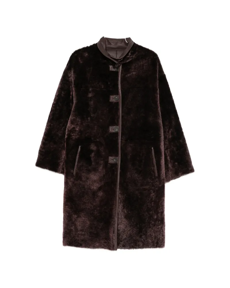 Joseph Reversible Shearling Coat Brown