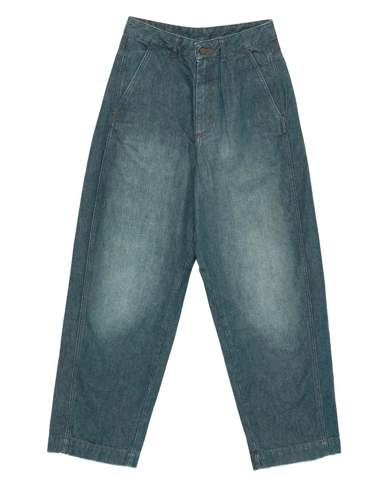Soeur Button-fly Straight Jeans Blue