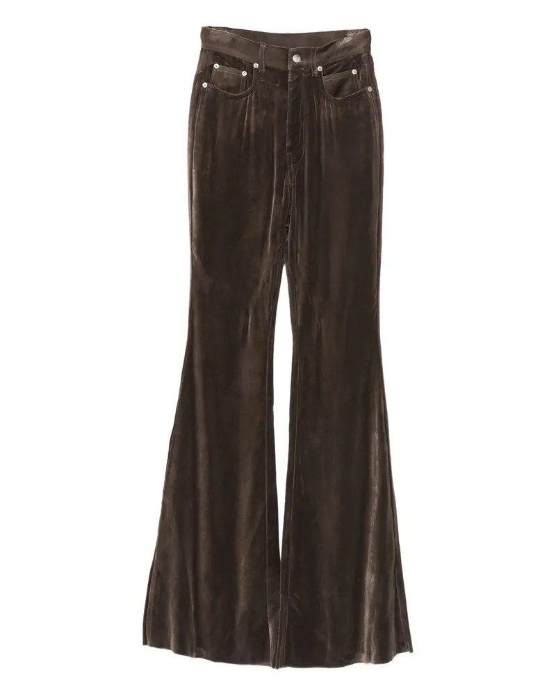 Rick Owens Velvet Flared Trousers 