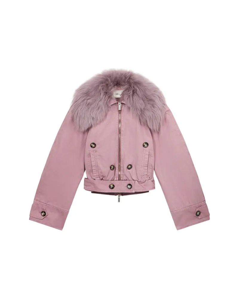 Blumarine Textured-collar Jacket Pink