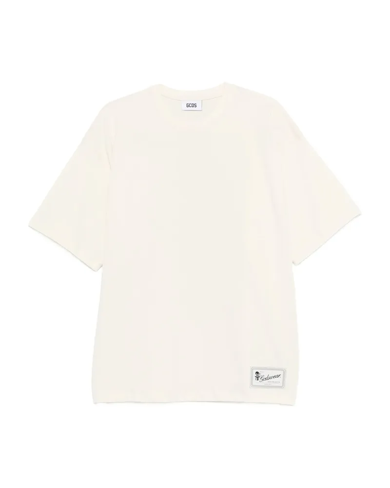GCDS Logo-patch T-shirt Neutrals