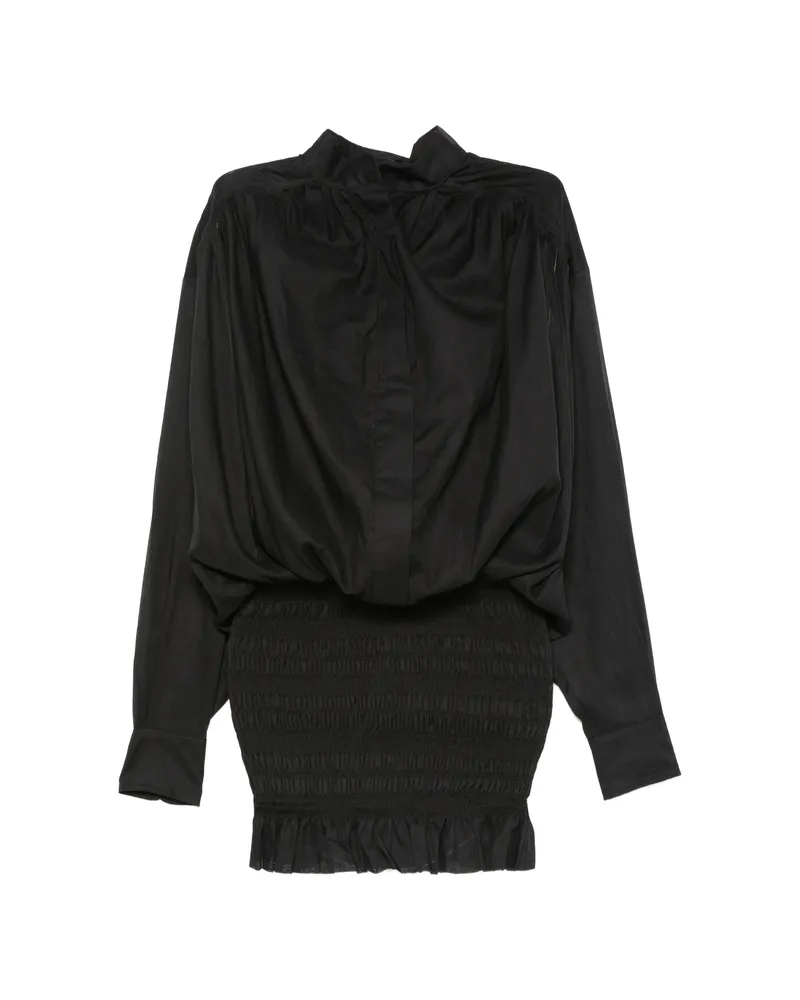 ANDAMANE Rania Shirred Mini Dress Black