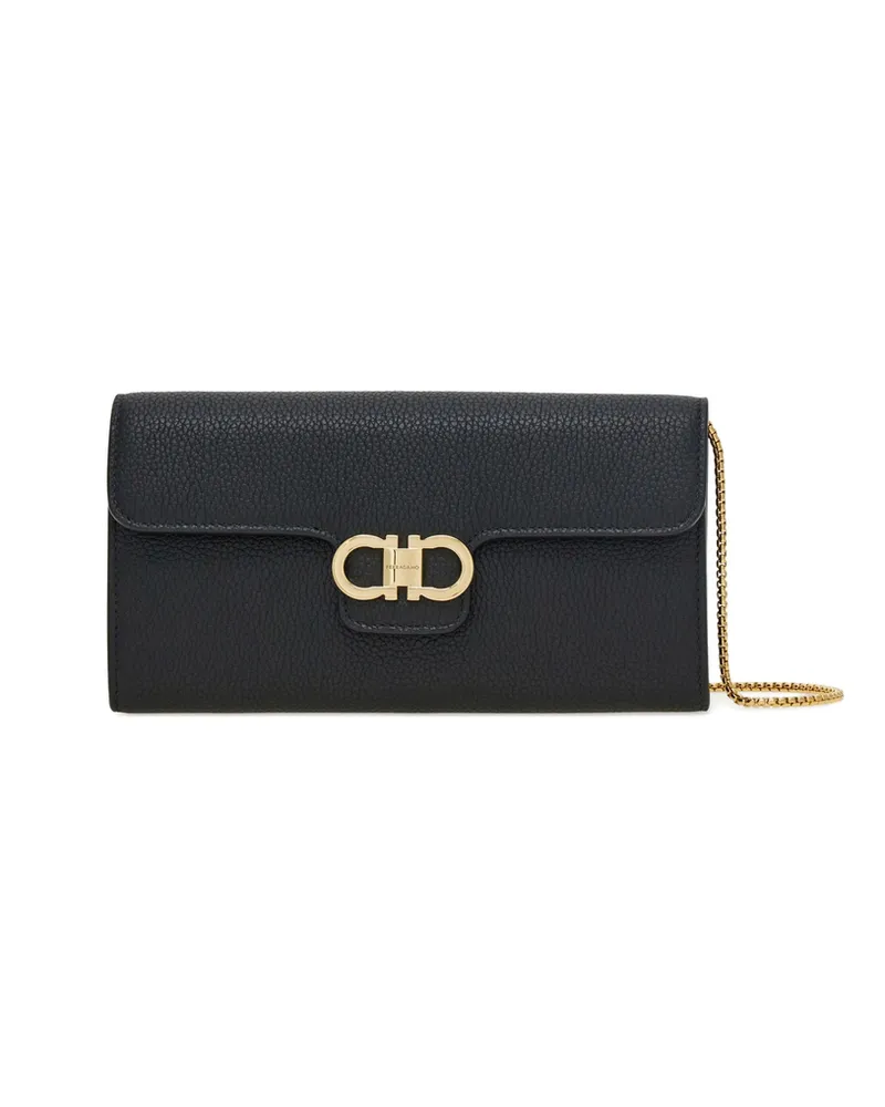 Ferragamo Gancini Chain Wallet Black