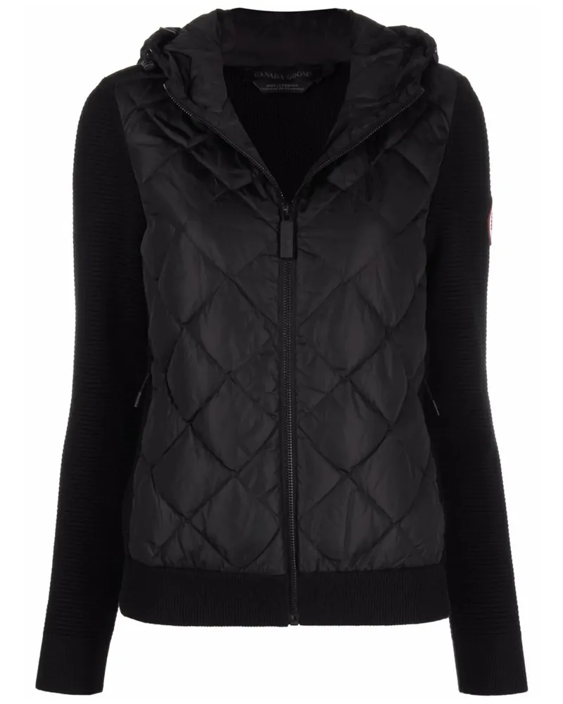 Canada Goose Hybridge Padded Knitted Hoodie Black