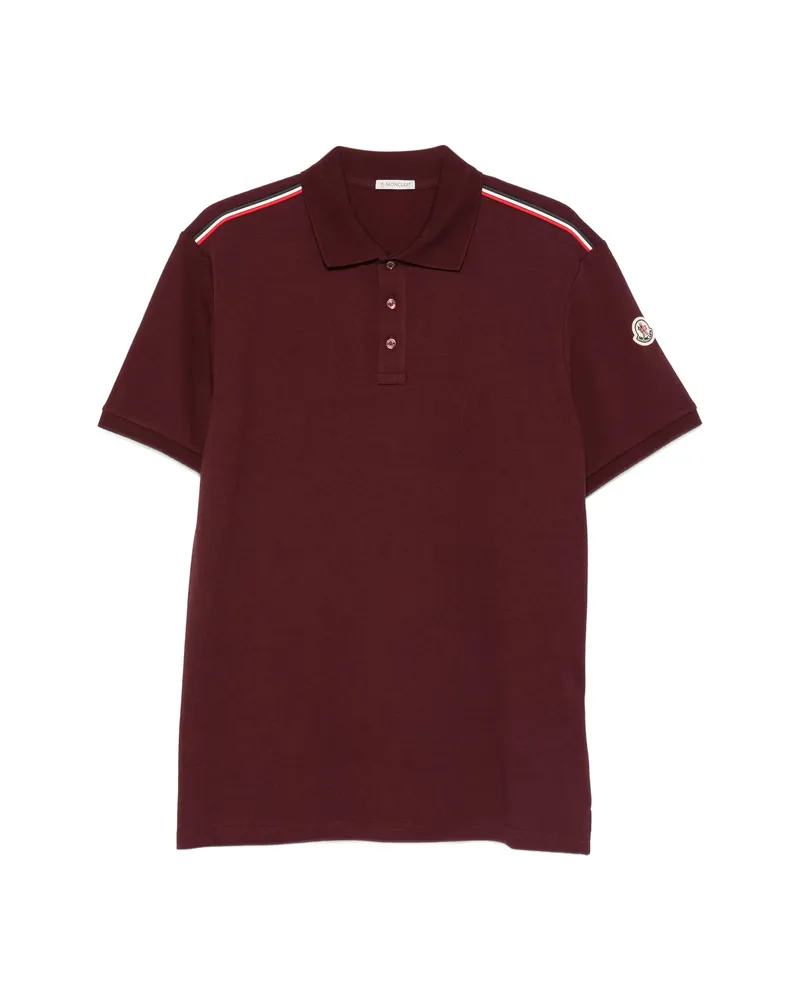 Moncler Stripe-detail Polo Shirt Red