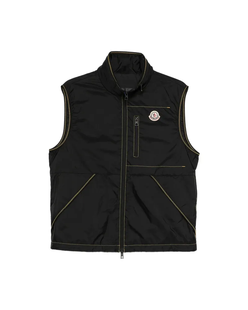 Moncler Contrast Stitch Vest Black