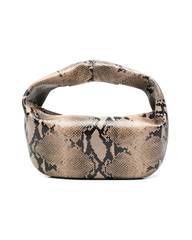 KHAITE Medium Olivia Snake-effect Tote Bag Neutrals