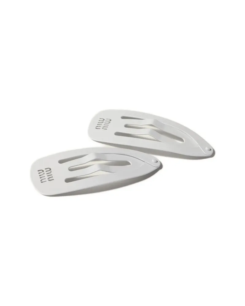 Miu Miu Metal Hair Clips Silver