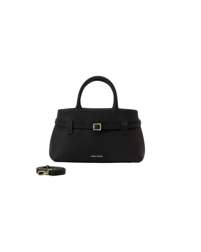 Manu Atelier Le Cambon Buckle-strap Leather Tote Bag Black