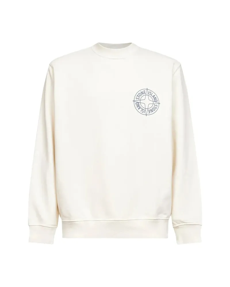 Stone Island Logo Crew-neck Sweatshirt Neutrals