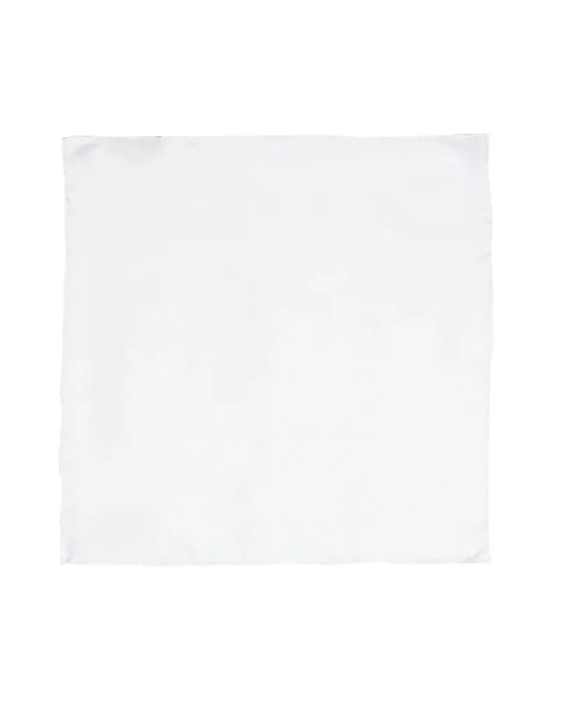 Lady Anne Square-shape Silk Pocket Square White