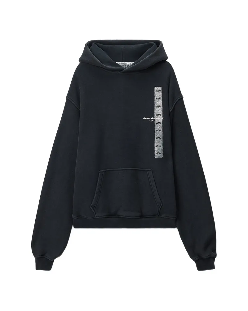 Alexander Wang Graphic-print Pouch-pocket Hoodie Black