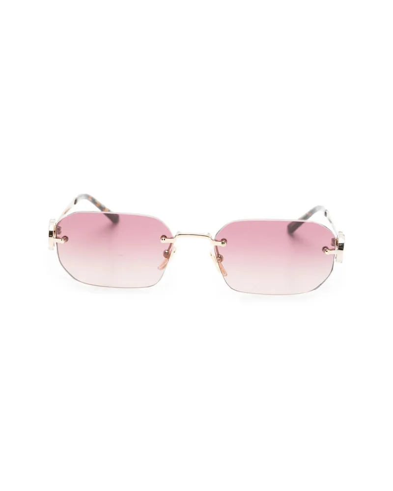 Gucci Interlocking G Rectangle-frame Sunglasses Gold