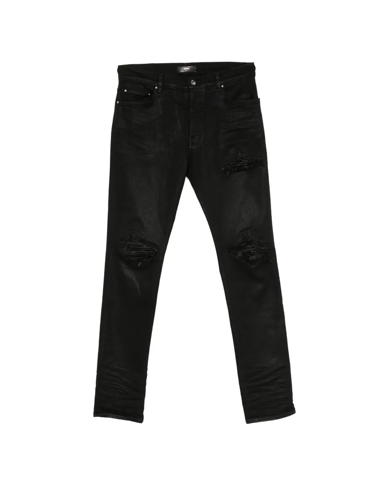 Amiri Distressed-effect Coated Jeans Black